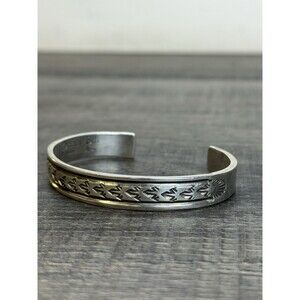 Vtg DARIN BILL NAVAJO Native Heavy Sterling Silver 7” Cuff Bracelet 36.9gr